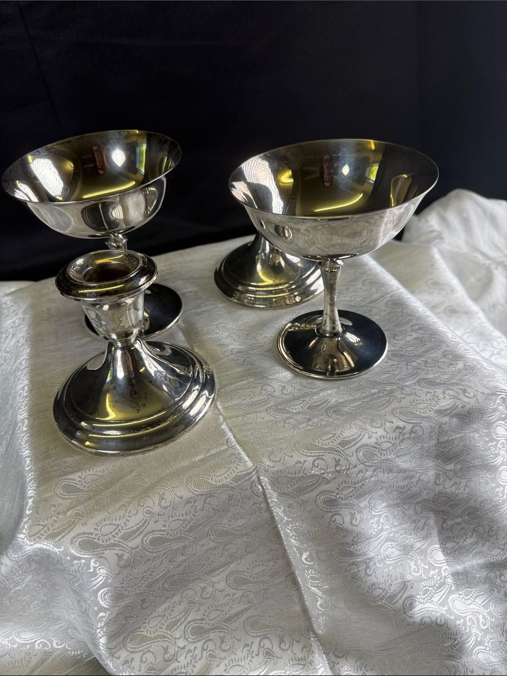 Vintage Silver-Tone Compote & Candle Holders - Silver